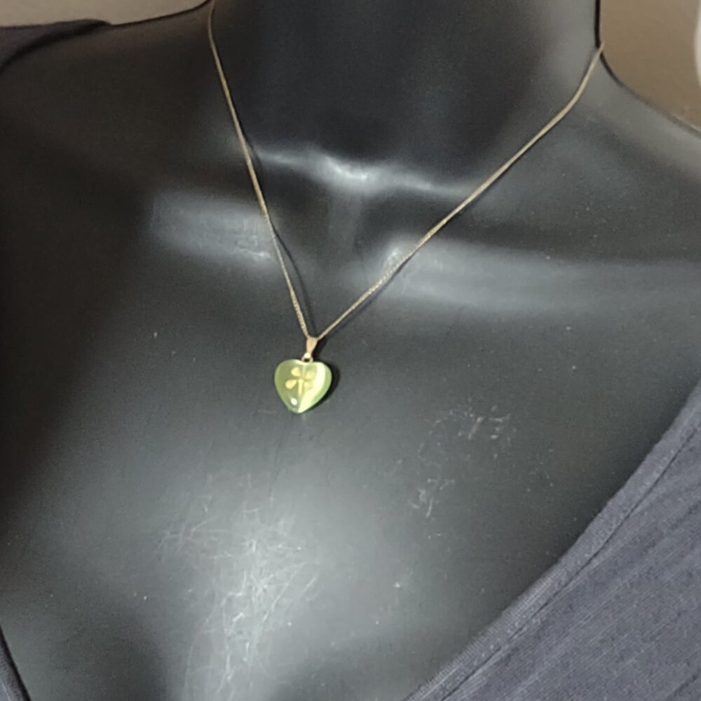 15" Lucky Four Leaf Clover 12K GF Pendant Necklace - Picture 6 of 11